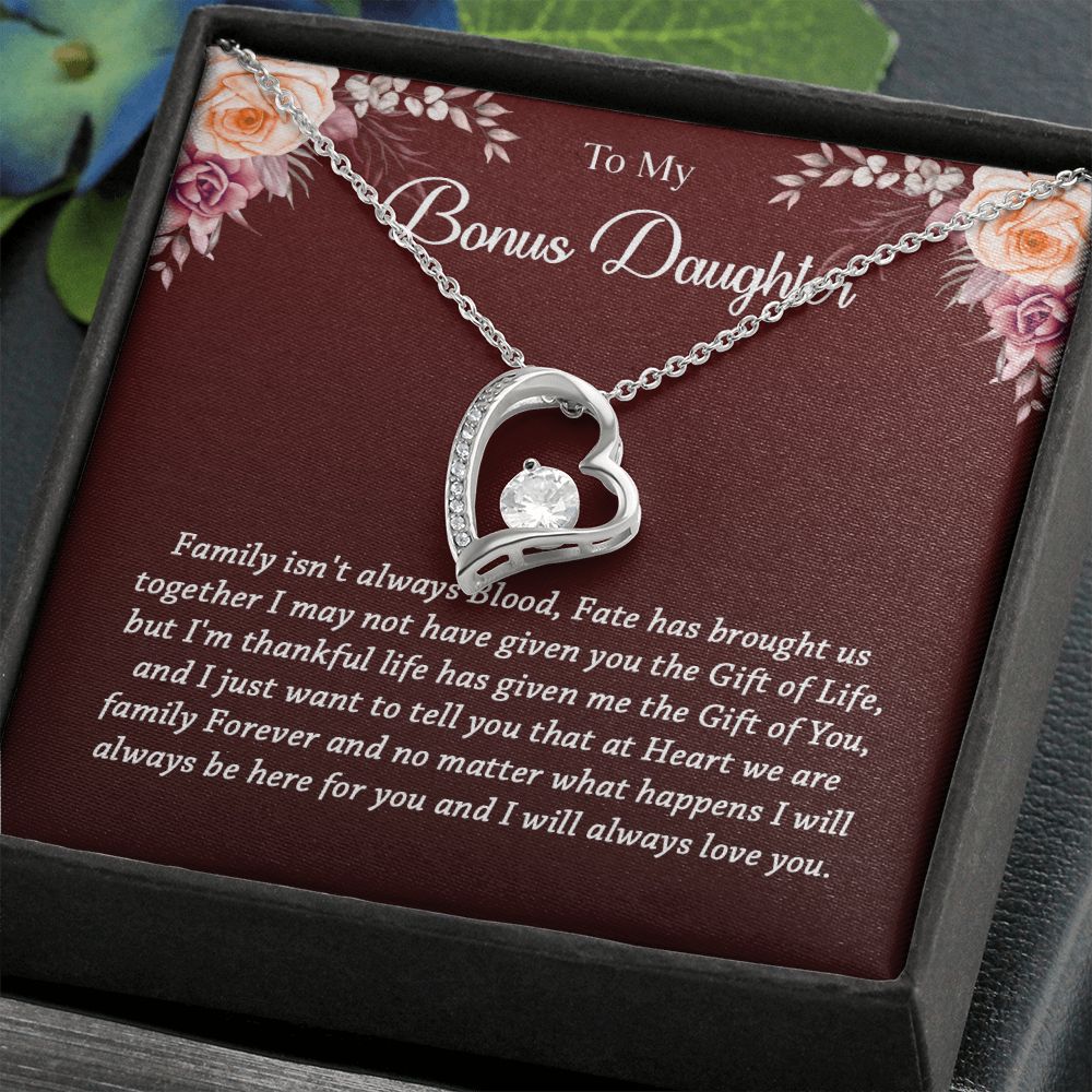 631C To My Bonus Daughter Necklace, Best Birthday Christmas Gift, Bonus Daughter Gift
