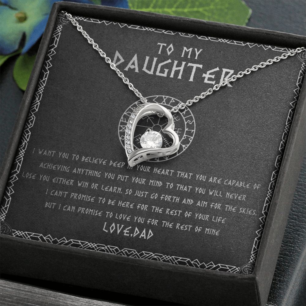 55C To My Daughter From Viking Dad, Gift For Viking Daughter Love Knot Necklace