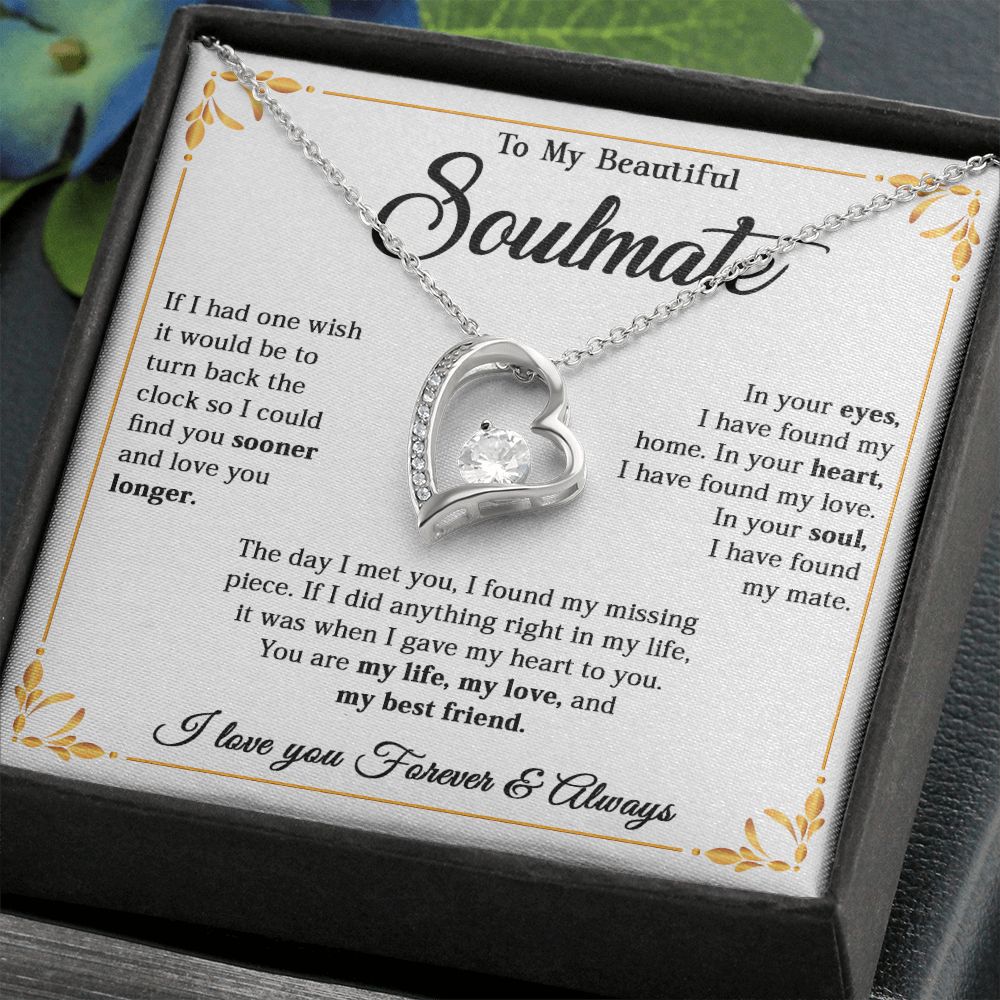 615C To My Beautiful Soulmate Necklace, Gift for Wife, Girlfriend, Valentine Gift