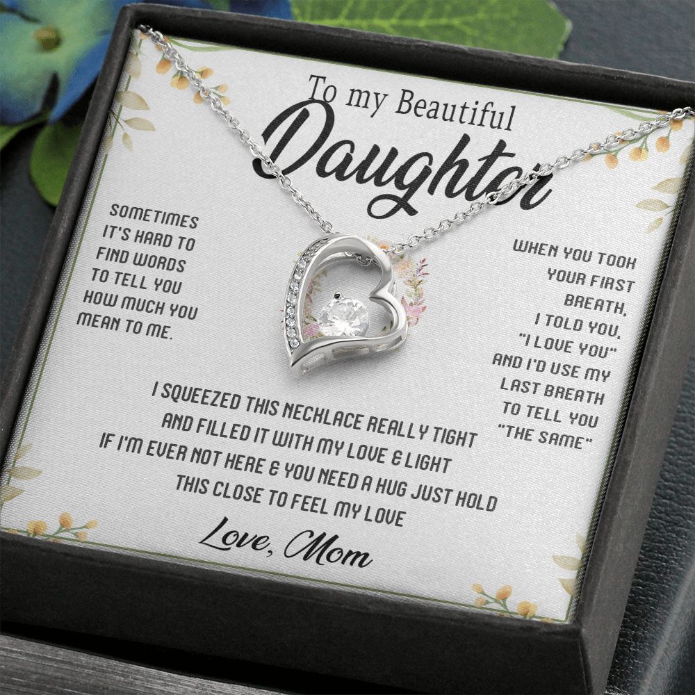 45C To My Beautiful Daughter Gift From Mom, Gift Necklace, Gift Birthday, Holiday