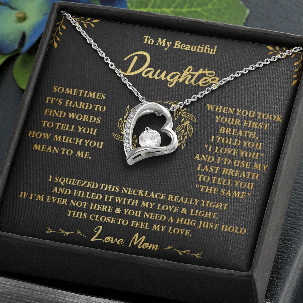 118C To My Beautiful Daughter Necklace,Gift For Daughter From Mom, Xmas Birthday Gift