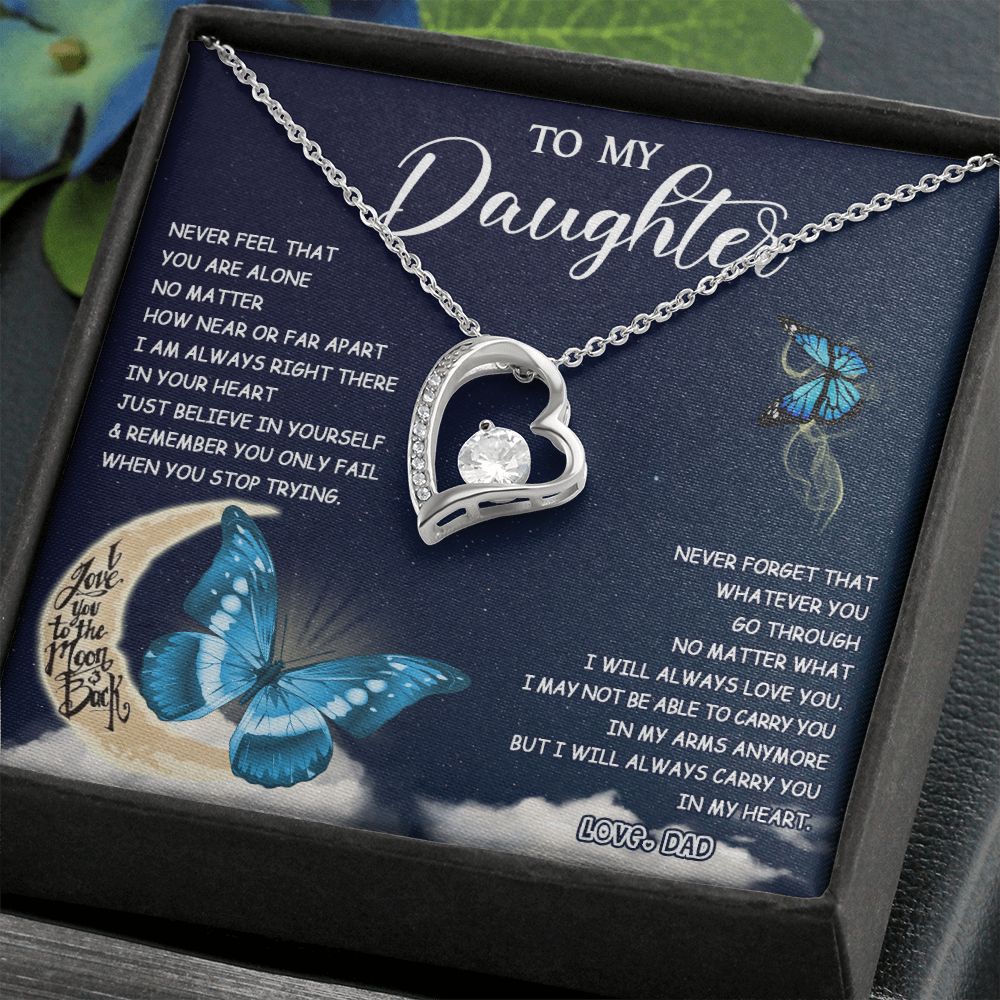 475C To My Daughter Necklace Father to Daughter Birthday Graduation Gift from Dad