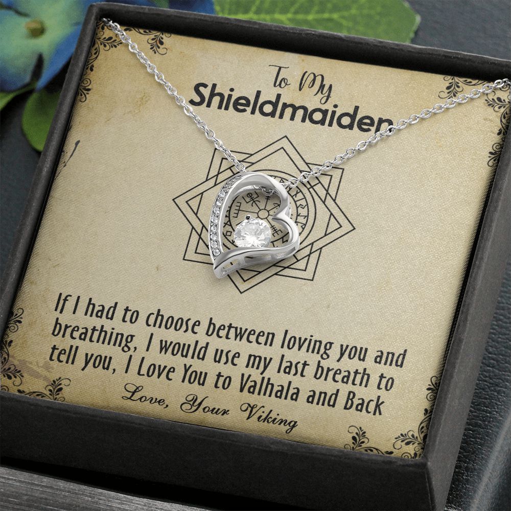 424C To my Shieldmaiden Necklace, Gift for Wife Necklace, Viking Style Necklace