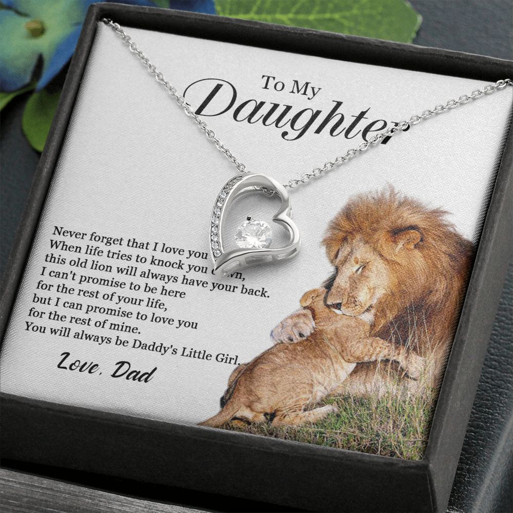 447C To My Daughter Necklace, Gift For Daughter From Dad, Daughter Father Lion, Xmas