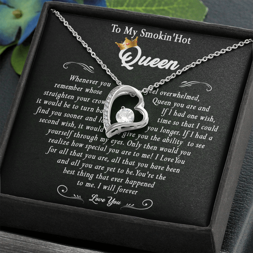 N369C To My Smokin Hot Queen Crown Necklace Gift For Wife Soulmate Valentines Day Gift