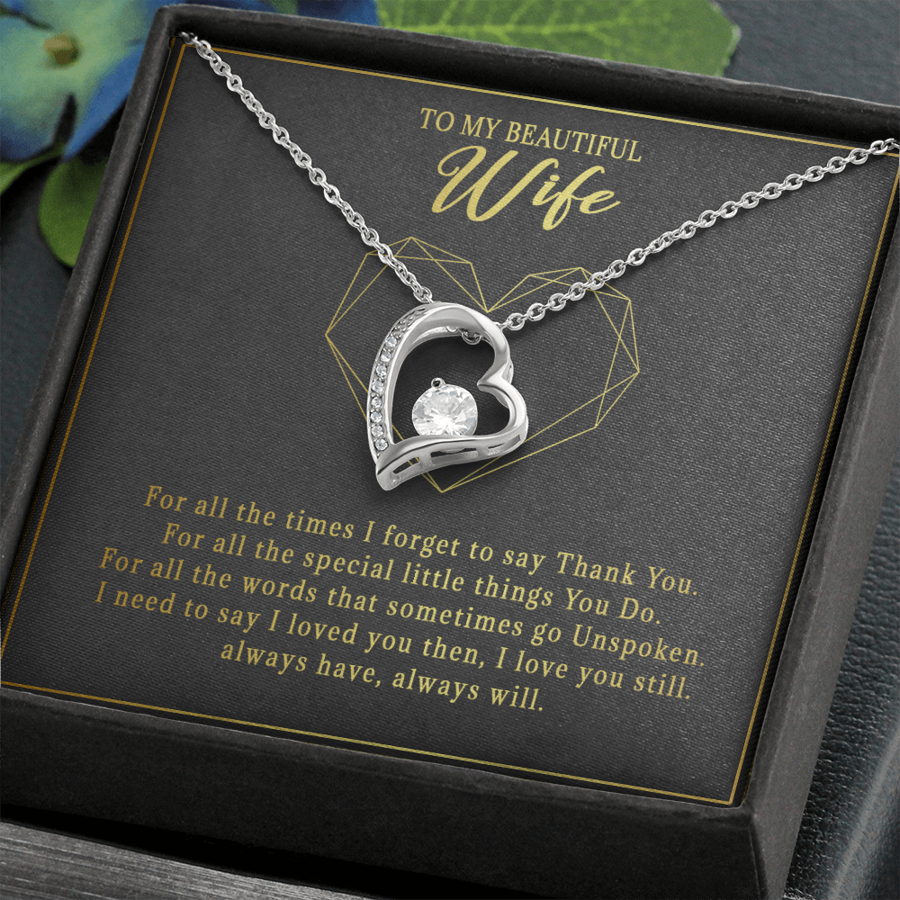 74C Necklace To Beautiful Wife, Cute Gift for Her From Husband, I LOVE YOU Forever