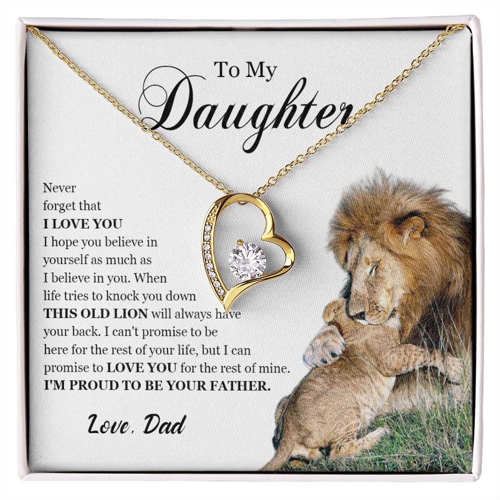 461C To My Daughter Necklace, Gift For Daughter From Dad, Daughter Father Lion Gift