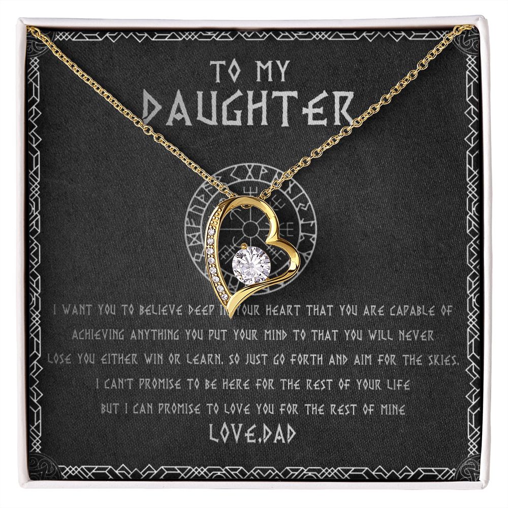 55C To My Daughter From Viking Dad, Gift For Viking Daughter Love Knot Necklace