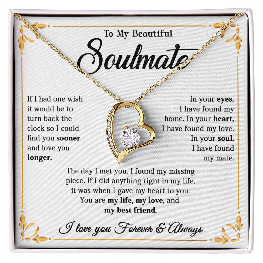 615C To My Beautiful Soulmate Necklace, Gift for Wife, Girlfriend, Valentine Gift