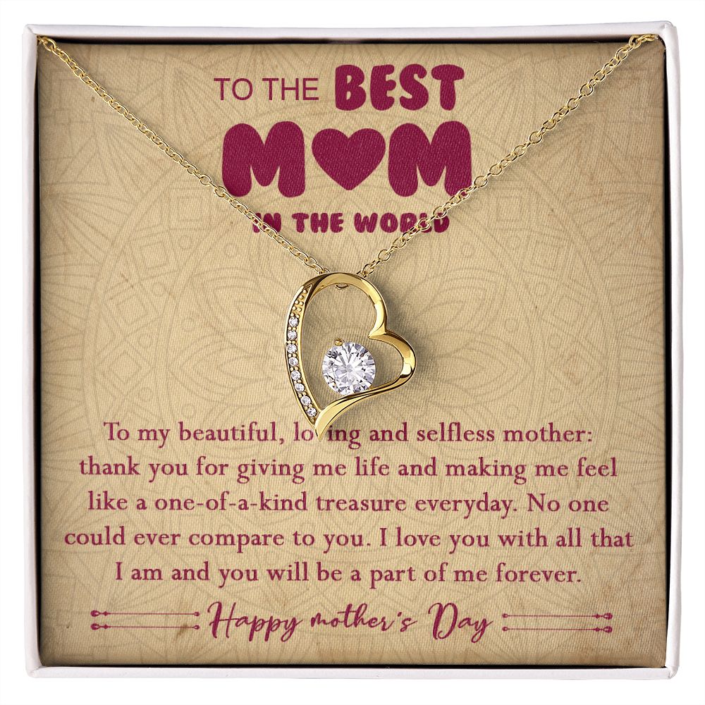 406C To The Best Mom In The World Necklace, Happy Morther's Day Gift For Mom