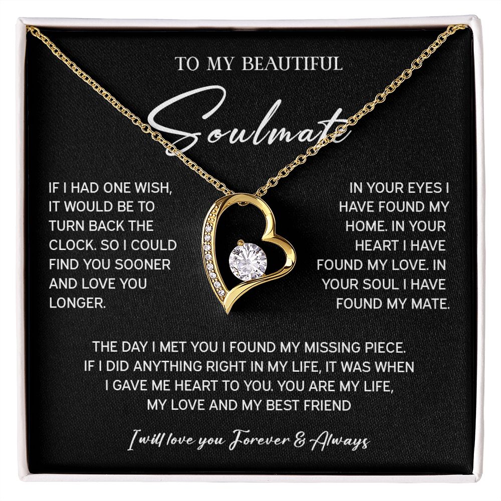 442C To My Soulmate Necklace, Xmas Birthday Gift For Wife Girlfriend From Husband