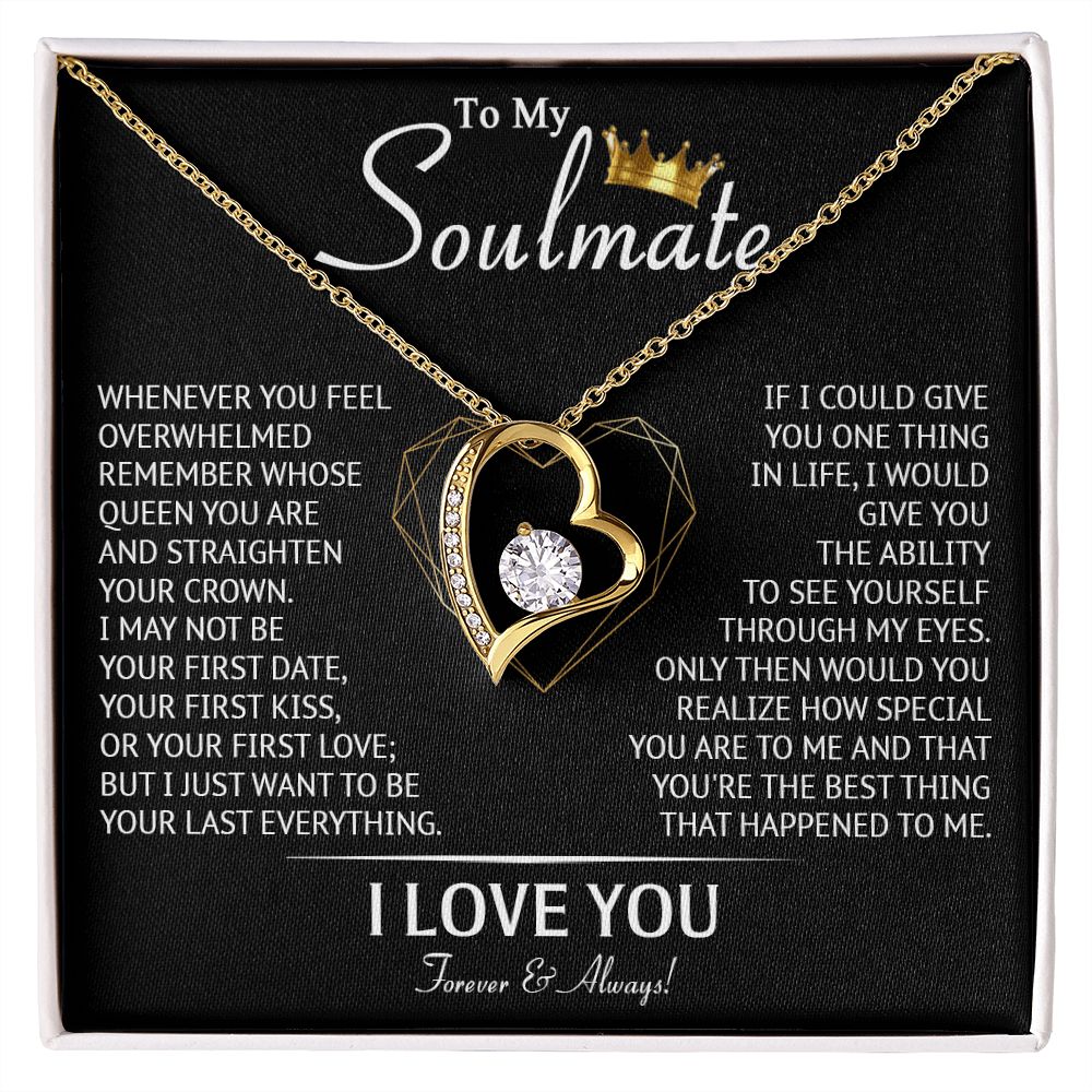 587C To My Soulmate Necklace, Love Gifts For Wife Girlfriend, Birthday Gift for Her
