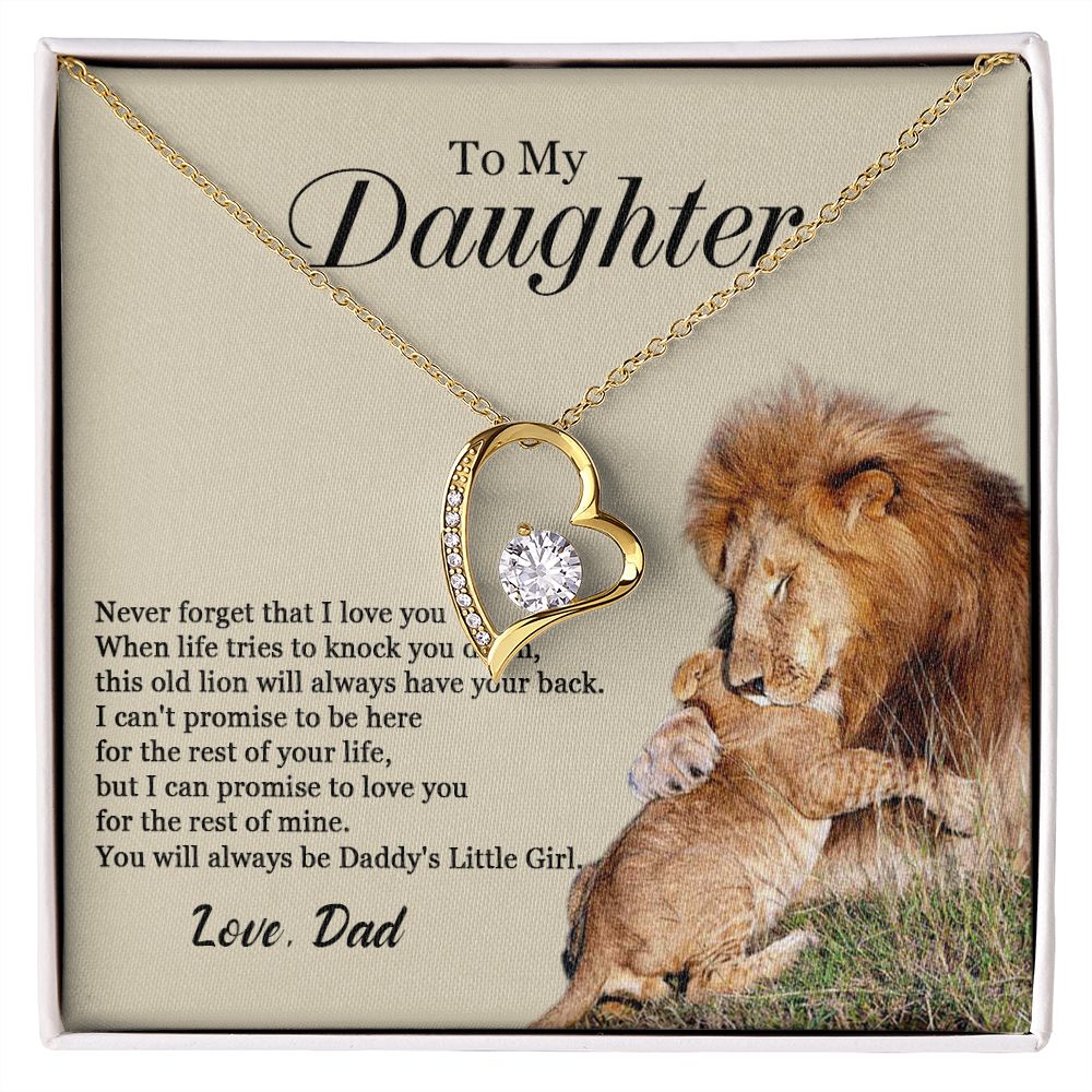 448C To My Daughter Necklace, Xmas Gift For Daughter From Dad, Daughter Father Lion.