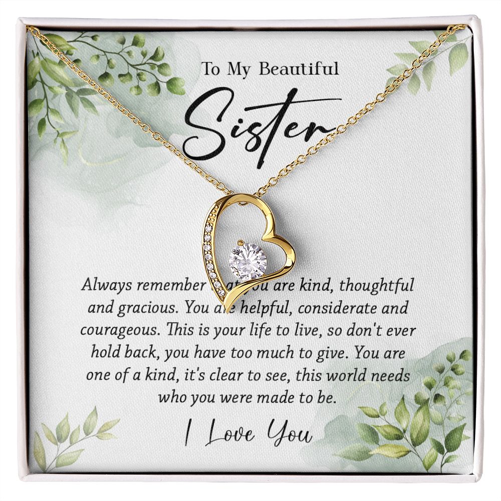 624C To My Sister Necklace,Christmas Birthday Gift For Sister From Brother/Sister
