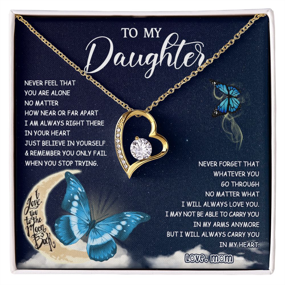 476C To My Daughter Necklace Mother to Daughter Birthday Graduation Gift from Mom