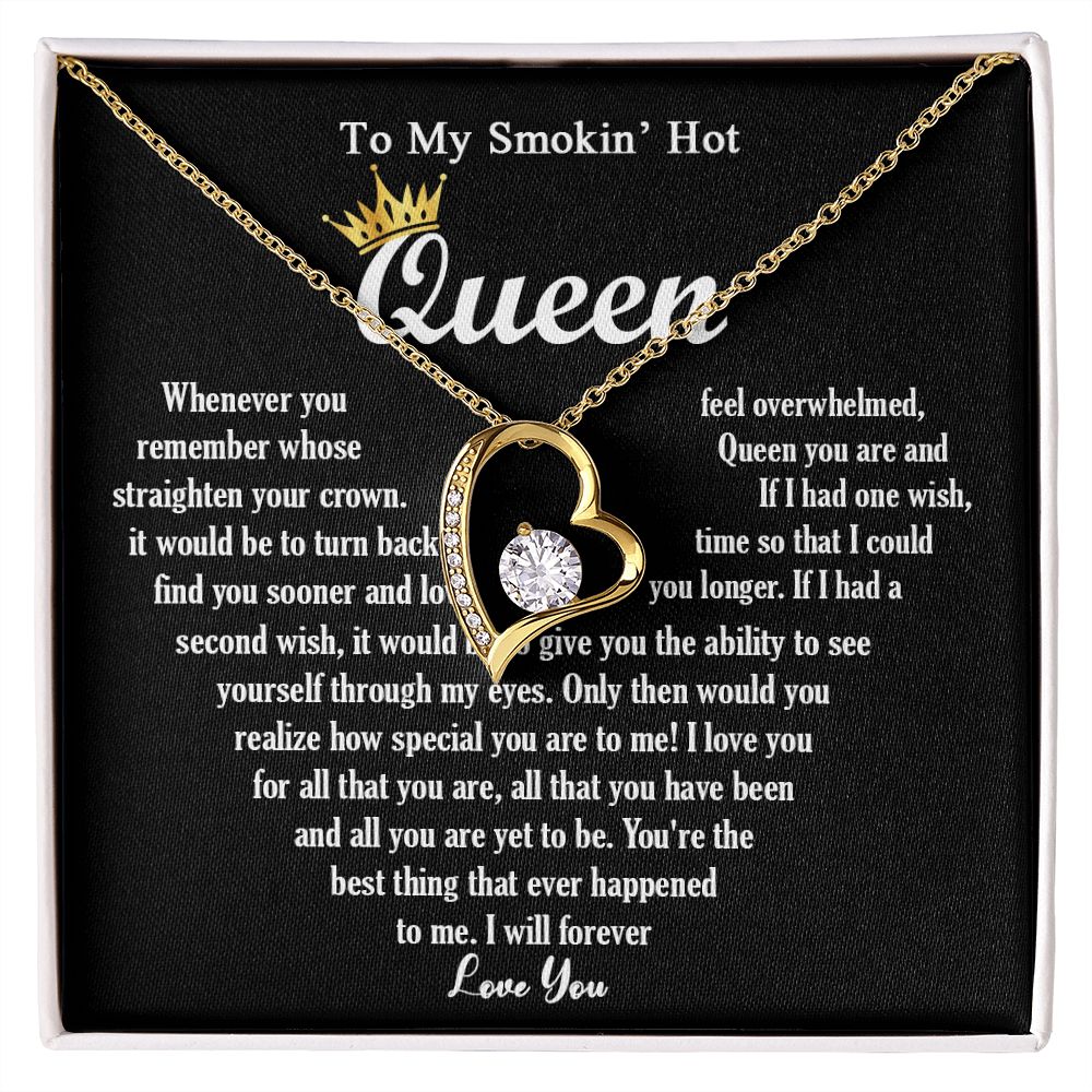 444C To My Smokin Hot Queen Crown Necklace Gift For Wife Soulmate Valentines Day Gift
