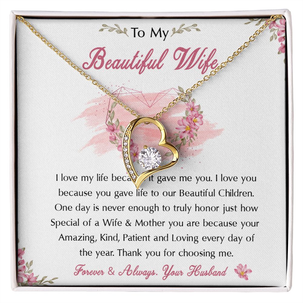 98C To My Beautiful Wife Necklace, Wife Necklace Gift from Husband, Birthday Gift