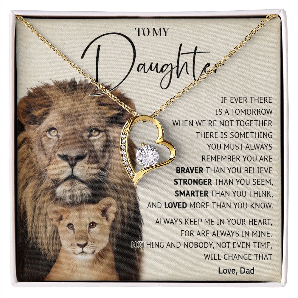 506C To My Daughter Necklace, Gift For Daughter From Dad, Lion Father Gift, Love Gift