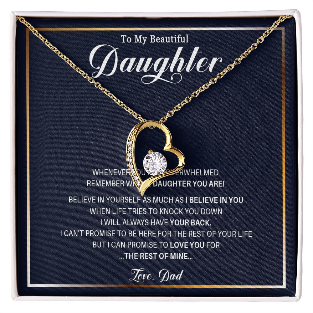 485C To My Daughter Necklace, Christmas Birthday Gift from Dad, I Love You Daughter