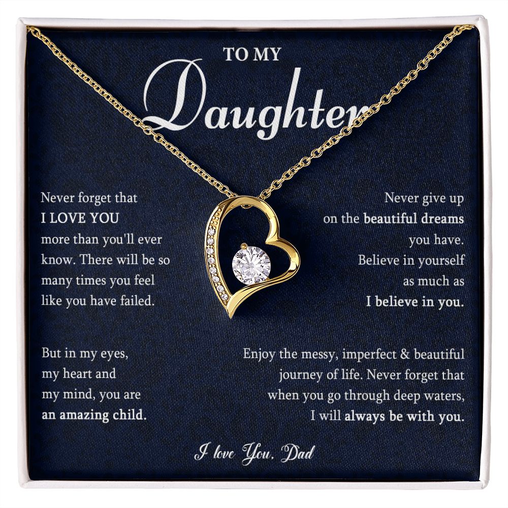 530C To My Daughter Necklace, Gift for Daughter from Dad, Daughter Love Necklace Gift