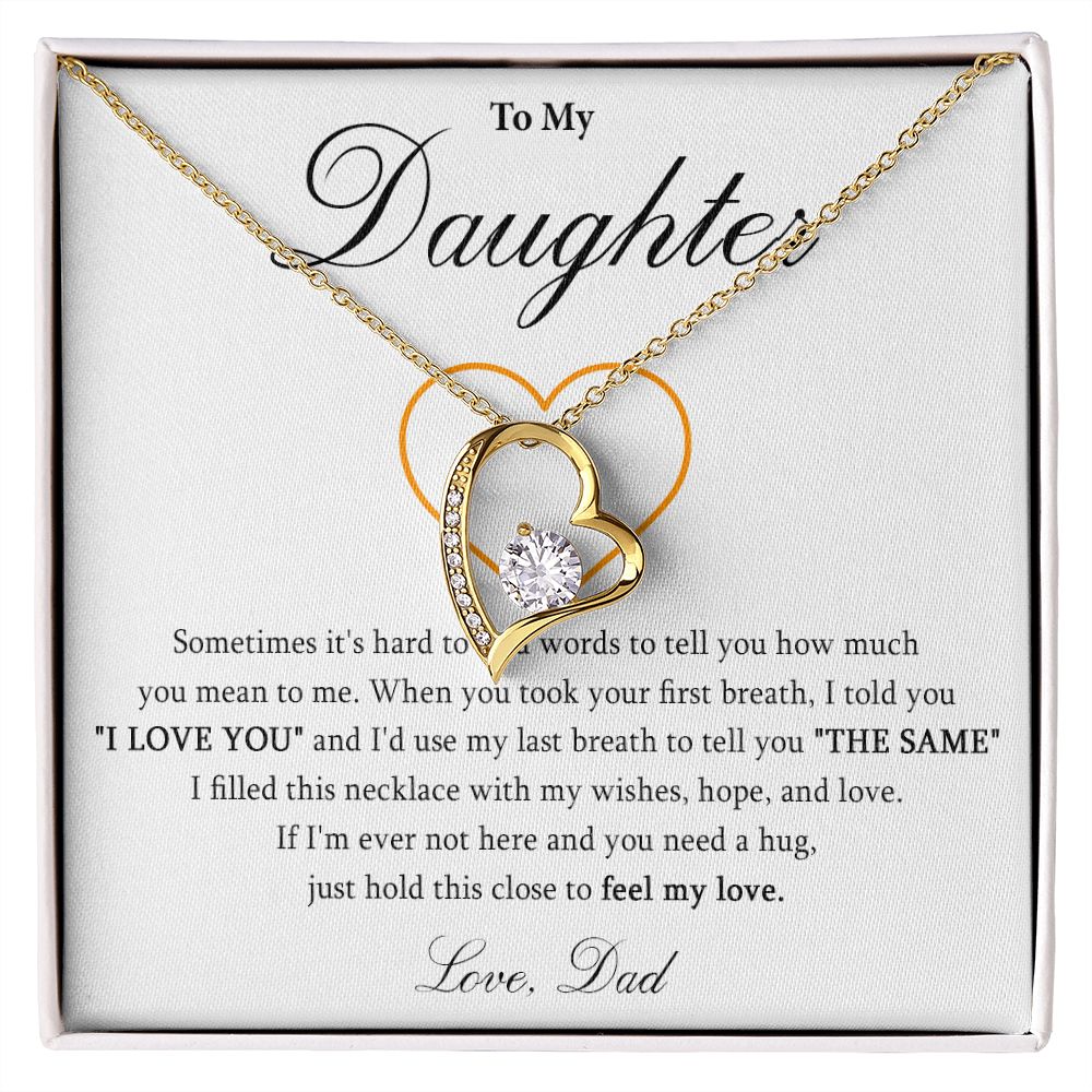 571C To My Daughter Necklace, Daughter Birthday Gift, Love Gift For Daughter From Dad