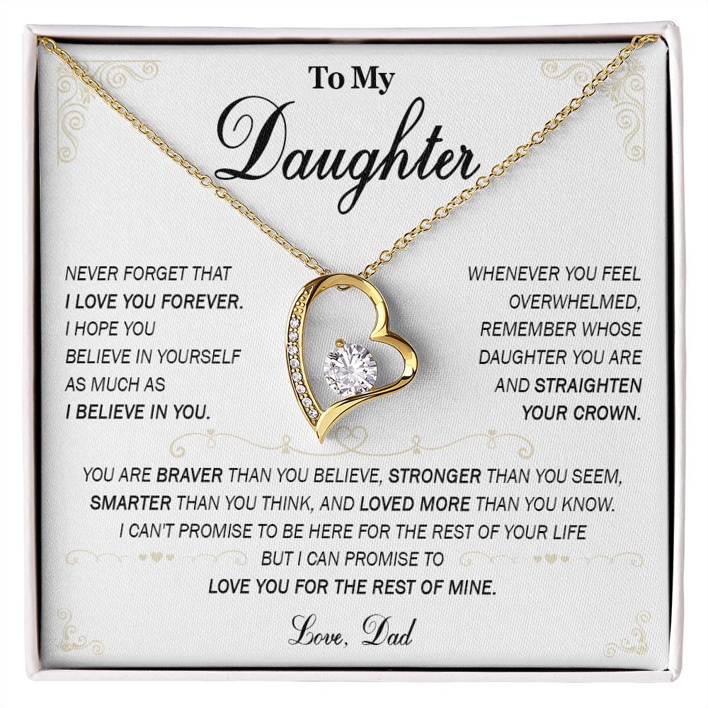 589C To My Daughter Necklace, Daughter Father Necklace, Daughter Gift From Dad, Mom