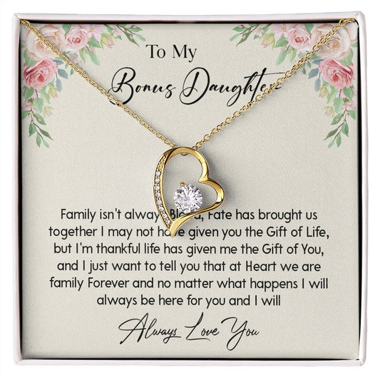 468C To my Bonus Daughter Necklace, Bonus Daughter, Step Daughter Gift, Birthday Gift