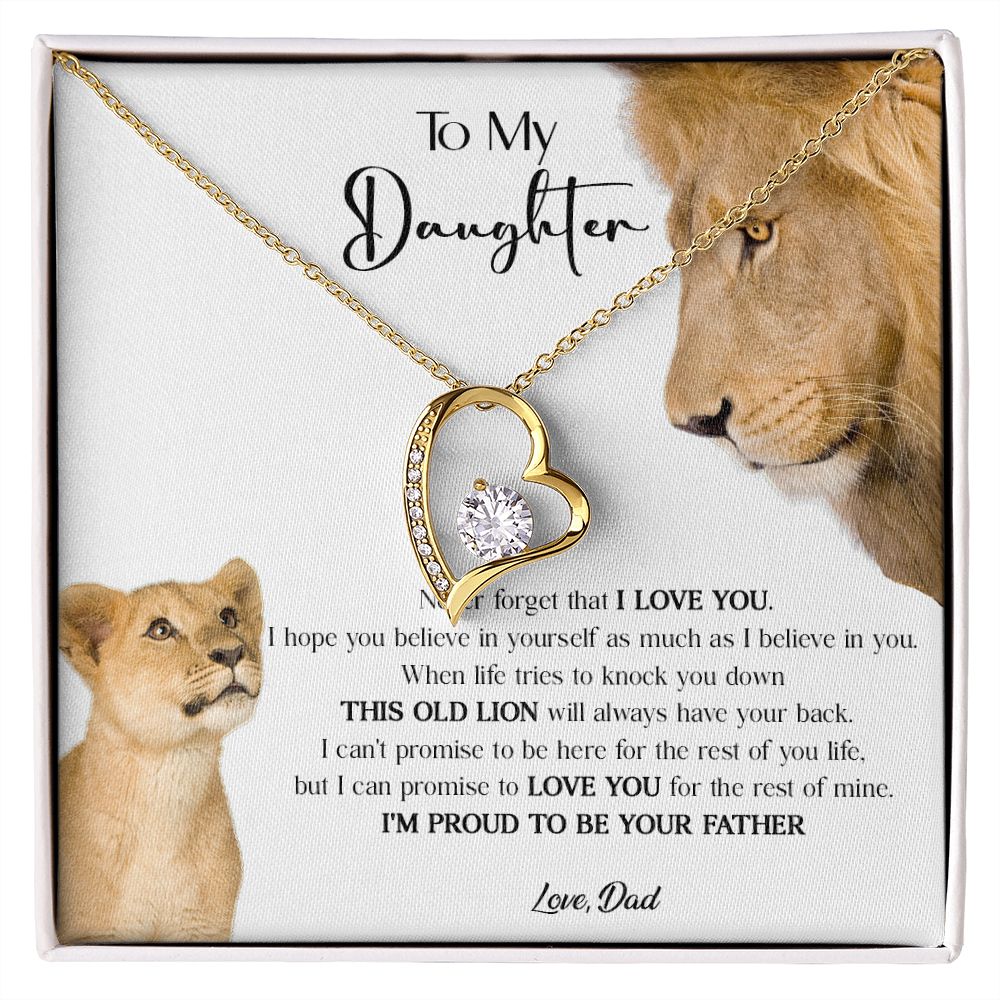 431C To My Daughter Necklace, Xmas Gift For Daughter From Dad, Daughter Father Lion