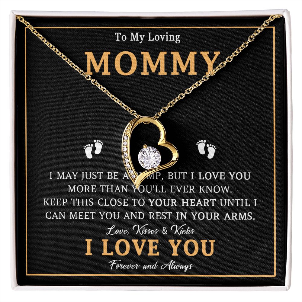 548C To My Mommy Necklace, Baby Feet Design, Mother Necklace, Baby Shower Gifts