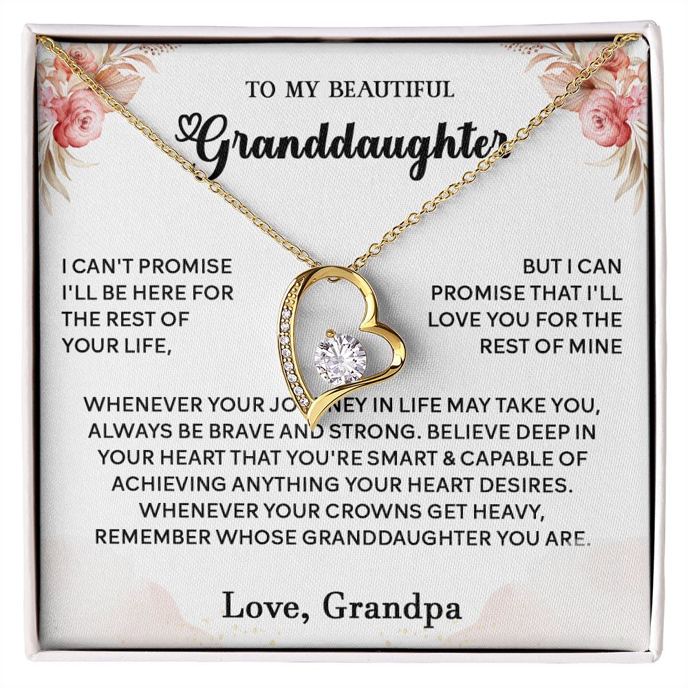 434C To My Granddaughter Necklace, Birthday Gift For Granddaughter, Christmas Gifts