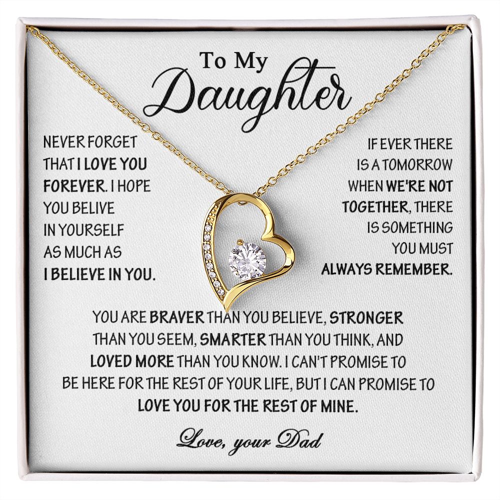 432C To My Daughter Necklace, Daughter Father Necklace, Gift Birthday, Xmas From Dad