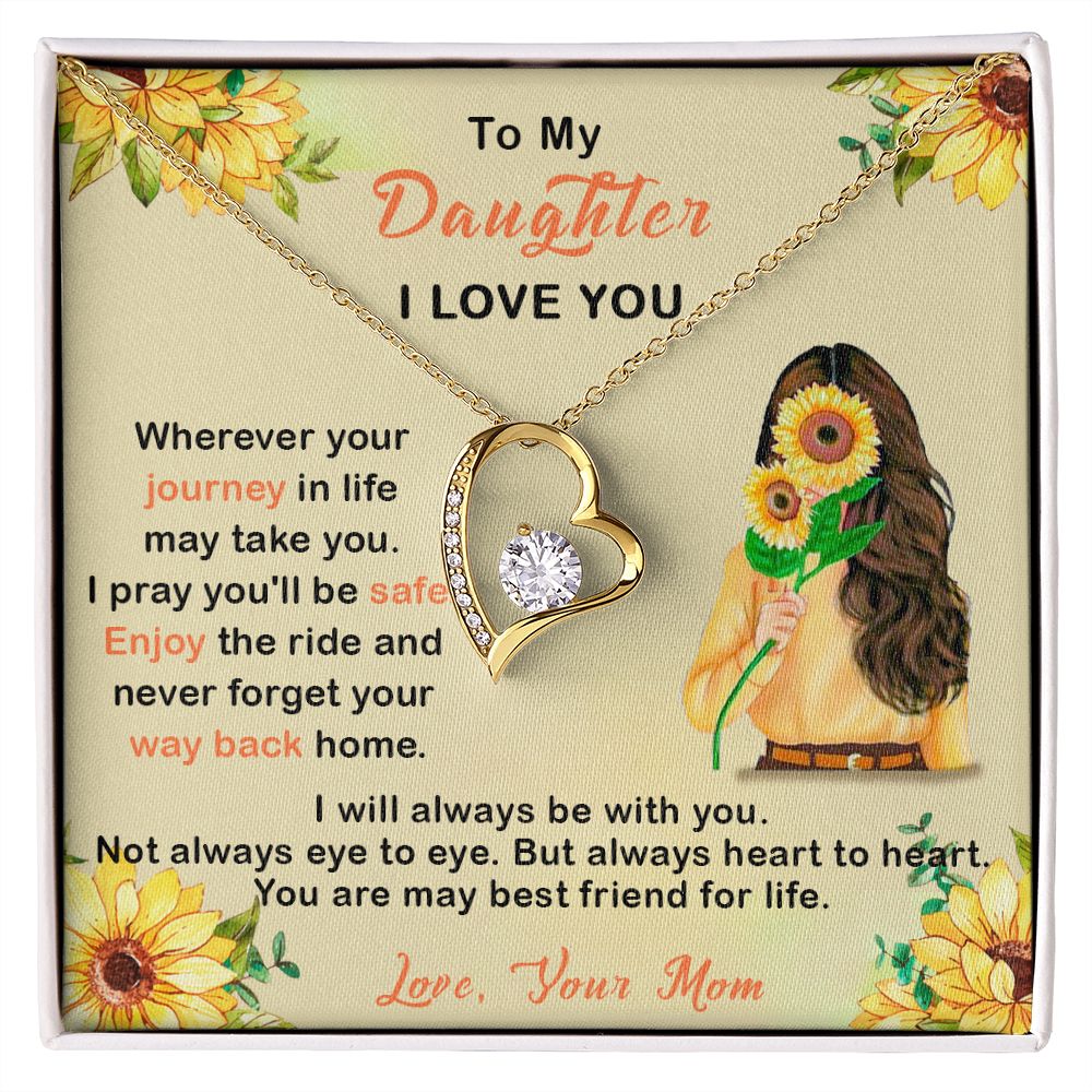 409C To My Daughter I Love You Necklace, Gift From Mom For Daughter, Gift Birthday