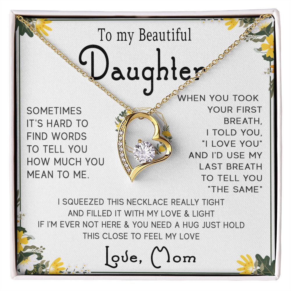46C To My Beautiful Daughter Necklace, Gift For Daughter From Mom, Gift Birthday