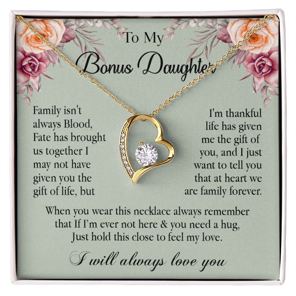 632C To My Bonus Daughter Necklace, Gift Birthday, Gift Ideas, Daughter Necklace