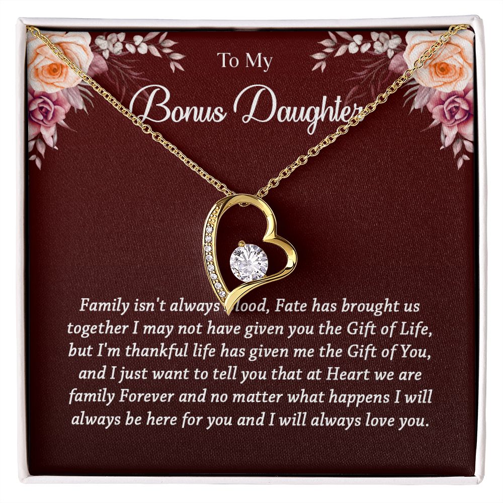 631C To My Bonus Daughter Necklace, Best Birthday Christmas Gift, Bonus Daughter Gift