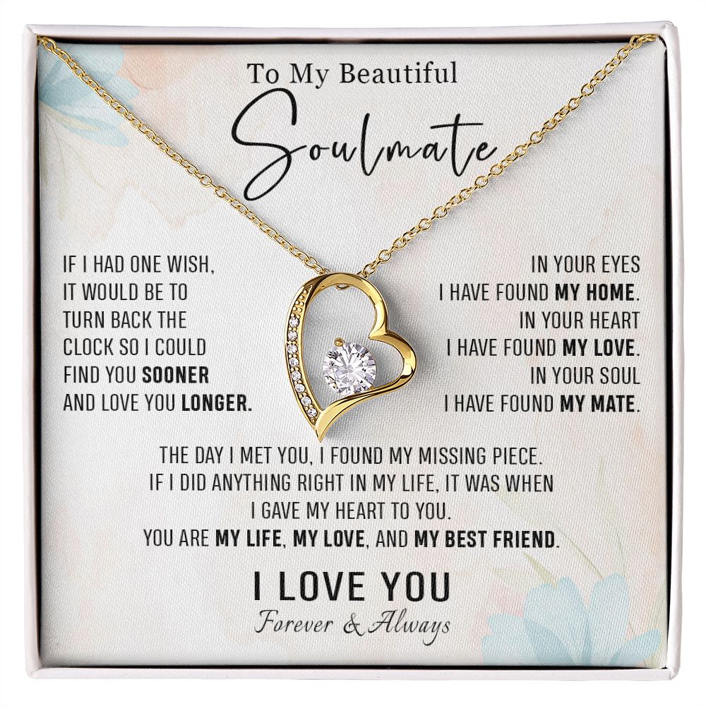 562C To my Soulmate Necklace, Birthday Gifts for Her, Love Gifts for Wife Girlfriend