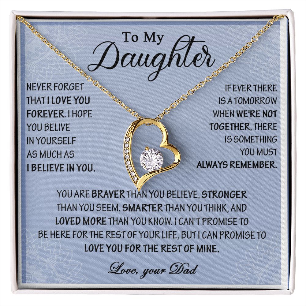 455C To My Daughter Necklace, Daughter Father Necklace, Daughter Gift From Dad