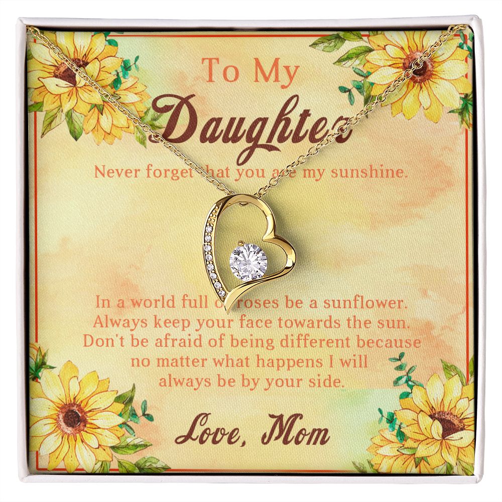 107C Sunflower Necklace, To My Daughter Necklace, Necklace Gift From Mom, Xmas Gift