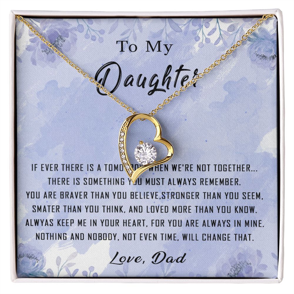100C To My Daughter Necklace From Dad Father You're Braver Stronger Smarter Daughter