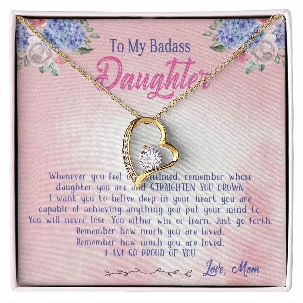 47C To My Badass Daughter Necklace From Mom, Badass Daughter Necklace Birthday