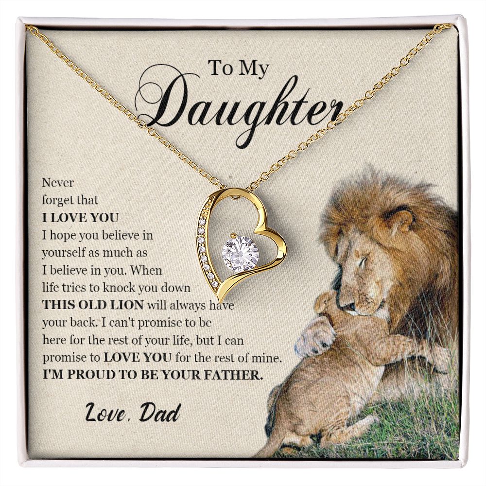 462C To My Daughter Necklace, Gift For Daughter From Dad, Daughter Father Lion Gift,