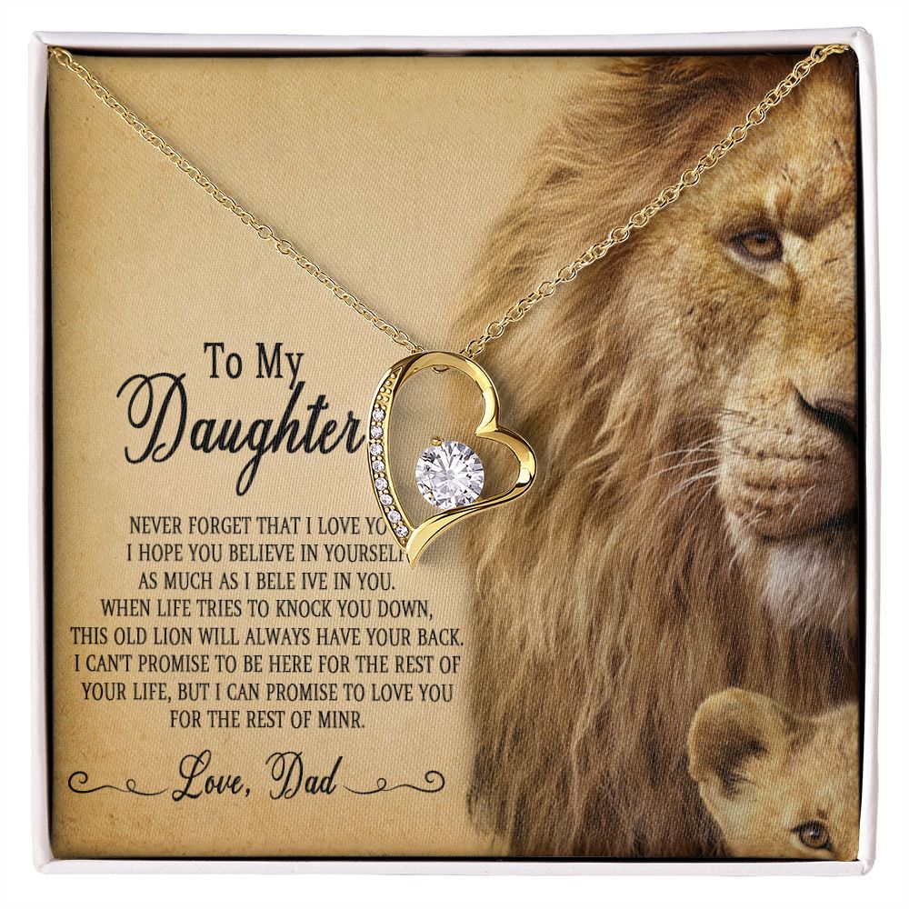 51C To My Daughter Necklace, Gift For Daughter From Dad, Daughter Father Lion