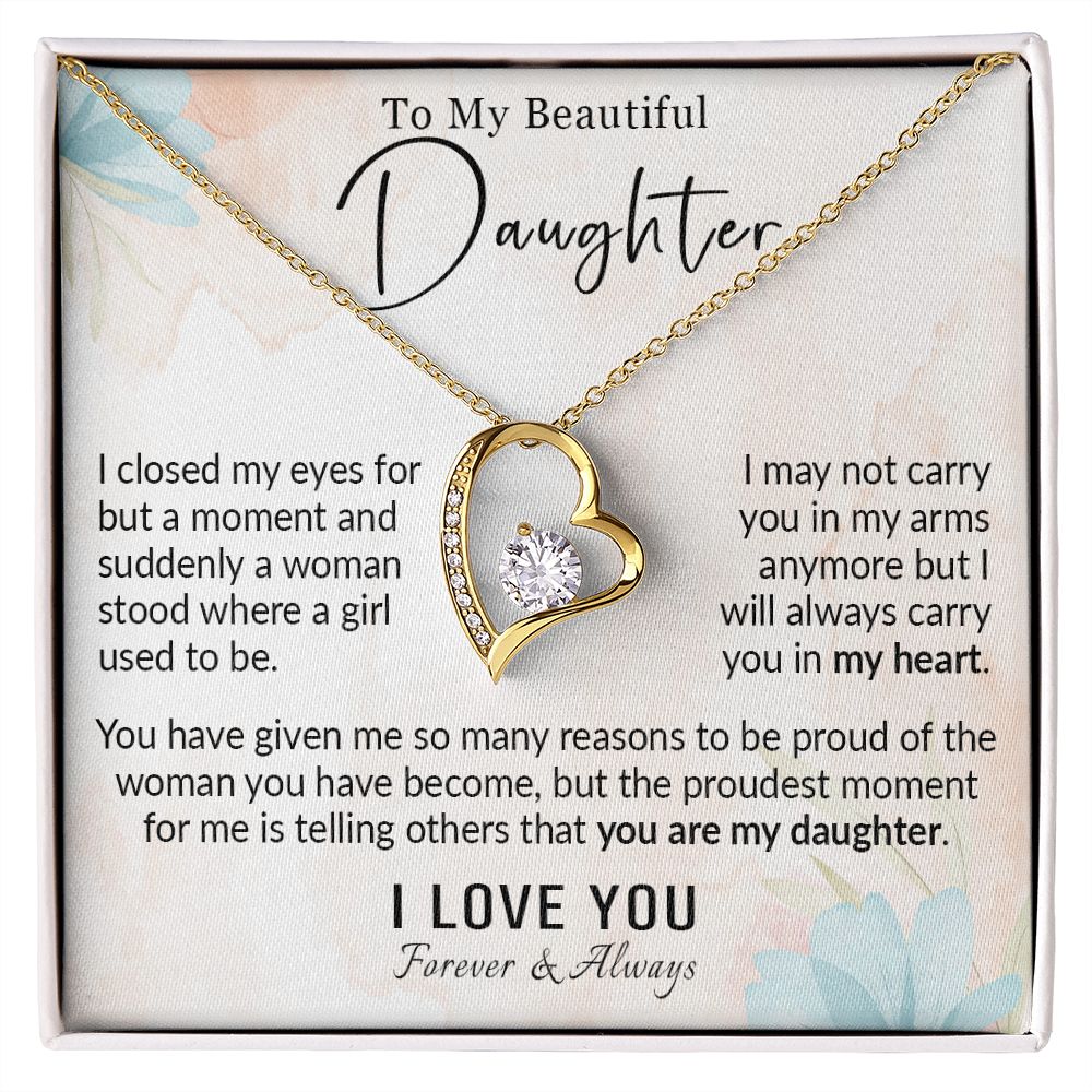 568C To My Daughter Necklace, Love Gift for Daughter from Dad, Daughter Necklace