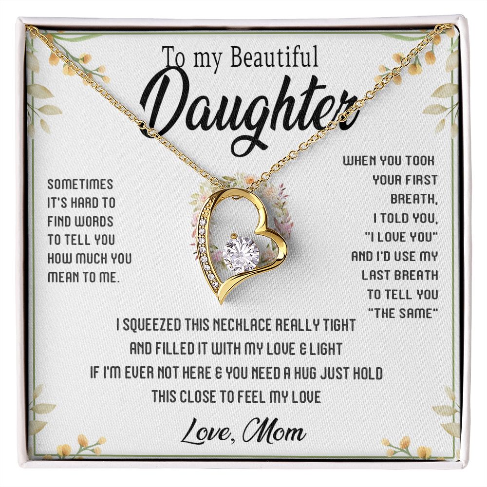 45C To My Beautiful Daughter Gift From Mom, Gift Necklace, Gift Birthday, Holiday