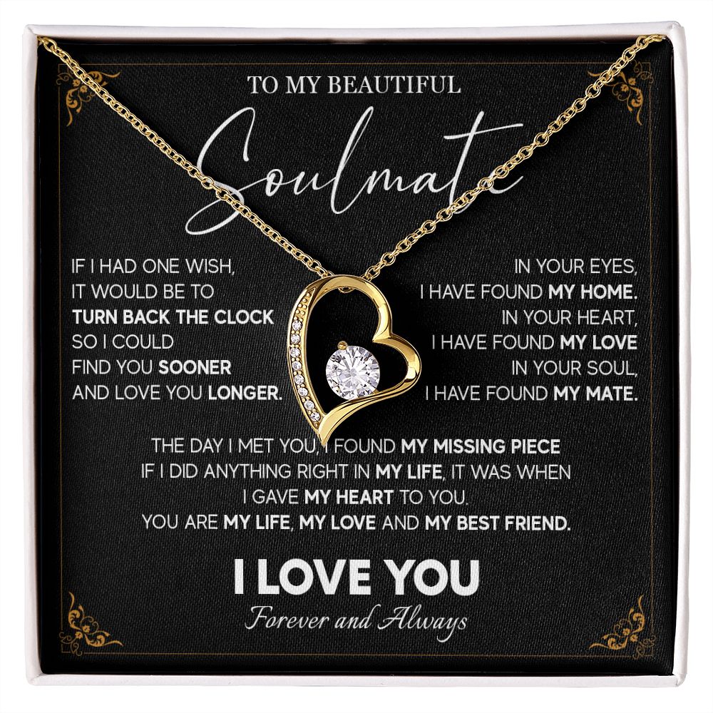 512C To My Beautiful Soulmate Necklace, Gift for Girlfriend, Wife, Anniversary Gift