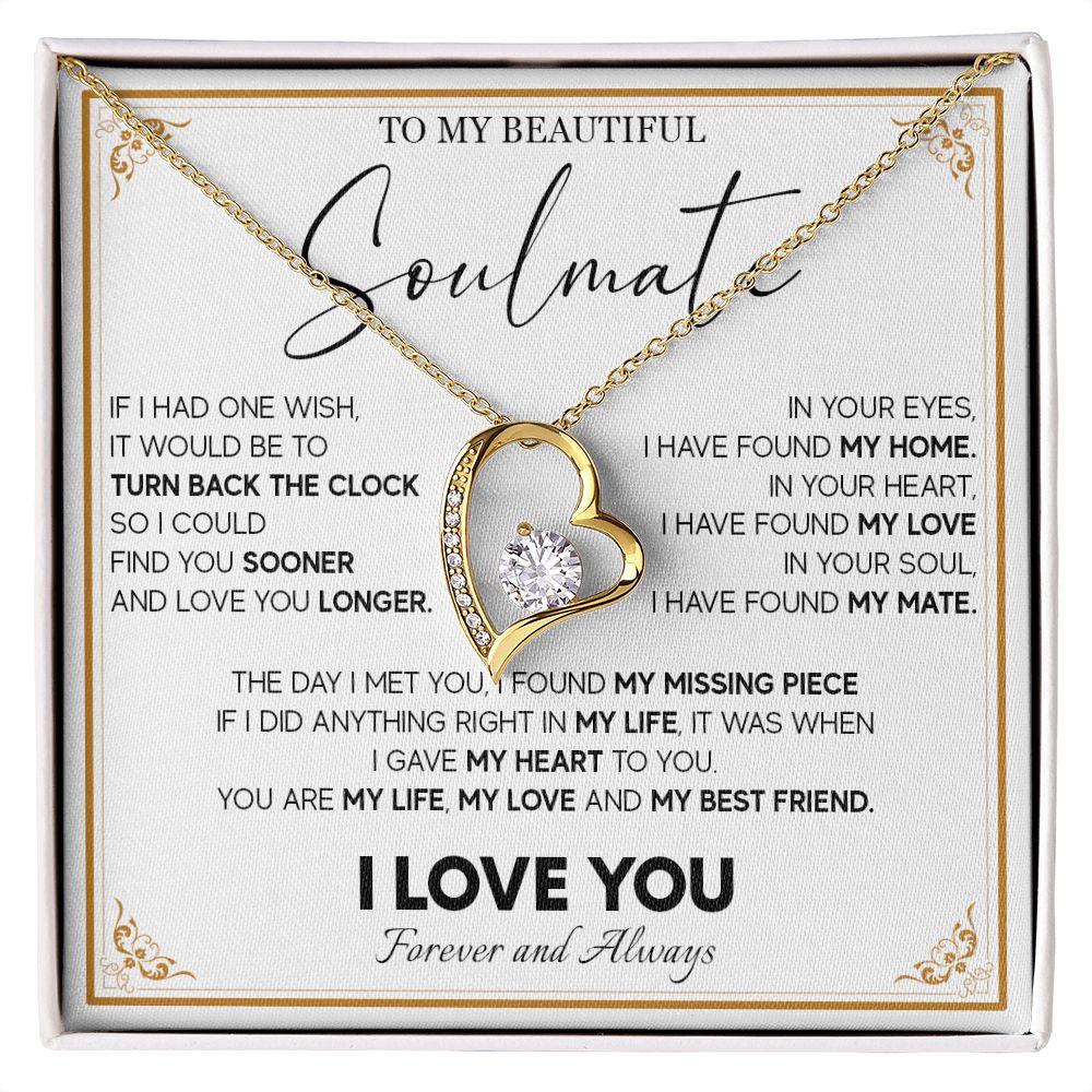 511C To My Beautiful Soulmate Necklace, Gift for Wife, Girlfriend, Anniversary Gift
