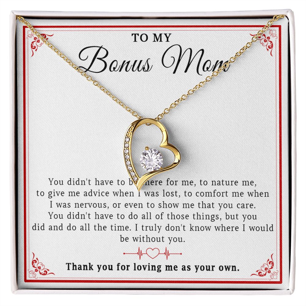 549C To My Bonus Mom Necklace, Mother Necklace, Birthday Gift for Bonus Mom, Mother