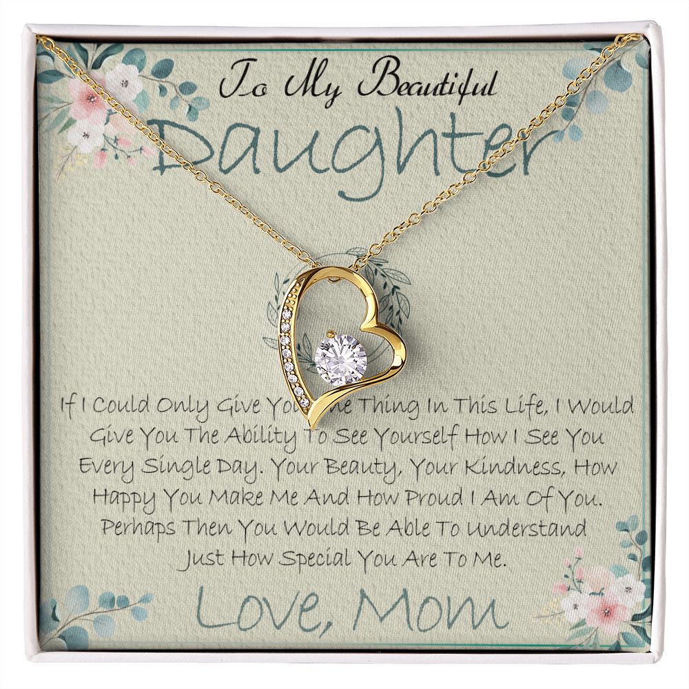 40C Daughter Necklace, To My Beautiful Daughter Necklace Gifts From Mom, Birthday