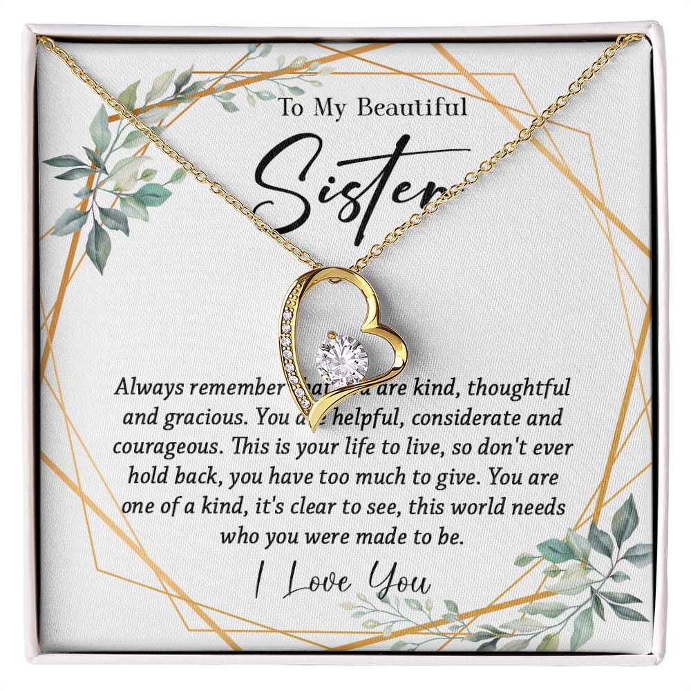 625C To My Sister Necklace, Little Sister Jewelry Gift, Birthday Gift,Necklace Sister