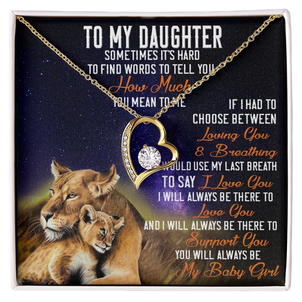 42C Lion To My Daughter Necklace, Gift Birthday, Necklace Gift For Daughter